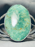 Gigantic San Felipe Green Turquoise Sterling Silver Bracelet-Nativo Arts