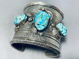Extremely Important Vintage Native American Navajo Frog Turquoise Sterling Silver Bracelet-Nativo Arts