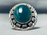 Dynamic Joe Tso Native American Navajo Jade Sterling Silver Ring Signed Jo Tso-Nativo Arts