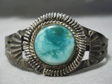 Earlier 1900's Vintage Native American Navajo Carico Lake Turquoise Sterling Silver Bracelet Old-Nativo Arts
