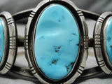 Amazing Vintage Native American Navajo Old Morenci Turquoise Sterling Silver Bracelet-Nativo Arts