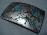 Unforgettable Vintage Native American Navajo Turquoise Sterling Silver Buckle Old-Nativo Arts