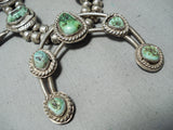 Rare Vintage Native American Navajo Orvil Jack Turquoise Sterling Silver Squash Blossom Necklace-Nativo Arts