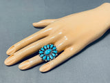 Je Wilson Vintage Native American Navajo Turquoise Sterling Silver Ring Signed-Nativo Arts