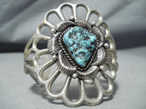 Outstanding Vintage Native American Navajo Turquoise Sterling Silver Cast Bracelet-Nativo Arts