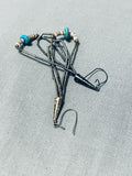 Excellent Vintage Native American Navajo Blue Gem Turquoise Sterling Silver Earrings-Nativo Arts