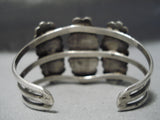 Intricate!! Vintage Native American Navajo Turquoise Pearl Sterling Silver Bracelet Old-Nativo Arts