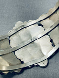 Gorgeous Vintage Native American Navajo Earth Blue Turquoise Cluster Sterling Silver Bracelet-Nativo Arts