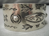 Early 1900's Hand Wrought Vintage Native American Navajo Sterling Silver Bracelet Old-Nativo Arts
