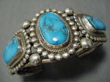 Important Vintage Native American Navajo Ricky Martinez Turquoise Sterling Silver Bracelet Cuff-Nativo Arts