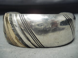 Authentic Thomas Singer Vintage Native American Navajo Sterling Silver Gold Bracelet-Nativo Arts
