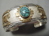 Museum Tsosie Vintage Native American Navajo Lone Mountain Turquoise Sterling Silver Bracelet-Nativo Arts
