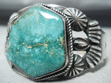 Vivid Kirk Smith Vintage Native American Navajo Carico Turquoise Sterling Silver Bracelet-Nativo Arts