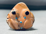 Important Ben Begaye (d) Vintage Native American Navajo Sterling Silver Turquoise Toad Ring-Nativo Arts