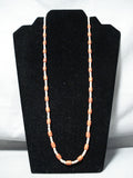 Fabulous Santo Domingo Native American Coral Heishi Necklace-Nativo Arts