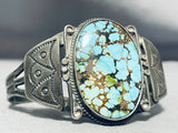 Early Very Rare Vintage Native American Navajo #8 Turquoise Sterling Silver Bracelet-Nativo Arts