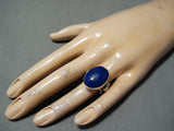 Marvelous Navajo Lapis Sterling Silver Ring Native American-Nativo Arts