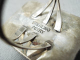 Awesome Vintage Navajo Native American Huge Kingman Sterling Silver Ring-Nativo Arts
