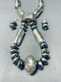 Rare Jacla Tubes Native American Navajo Sterling Silver Necklace-Nativo Arts