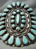 One Of The Best Vintage Native American Navajo Caerico Lake Turquoise Sterling Silver Bracelet-Nativo Arts
