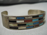 Wonderful Vintage Zuni Native American Inlay Turquoise Celicion Bracelet Cuff-Nativo Arts