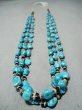 Unbelievable Vintage Native American Navajo Blue Gem Turquoise Heishi Necklace Old-Nativo Arts
