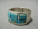 Incredible Vintage Native American Navajo Vic Thomson Turquoise Sterling Silver Ring Old-Nativo Arts