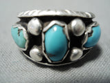 Wonderful Vintage Navajo Turquoise Sterling Silver Ring Native American Old-Nativo Arts