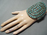 Enormous Native American Navajo Royston Turquoise Cluster Sterling Silver Bracelet-Nativo Arts