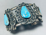 Museum Swirl Vintage Native American Navajo Blue Turquoise Sterling Silver Bracelet-Nativo Arts
