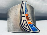One Of The Best Ever Vintage Native American Hopi Sterling Silver Inlay Bracelet-Nativo Arts