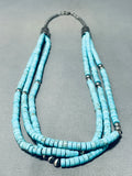 Incredible Tubule Turquoise Sterling Silver Native American Navajo Necklace-Nativo Arts