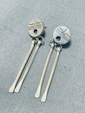 Exceptional Vintage Native American Navajo Sterling Silver Sunface Earrings-Nativo Arts