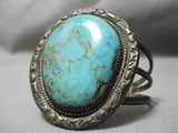 Superior Vintage Native American Navajo Old Morenci Turquoise Sterling Silver Bracelet-Nativo Arts