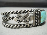 For Large Wrist Vintage Native American Navajo Royston Turquoise Sterling Silver Bracelet-Nativo Arts