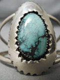 Important Vintage Native American Navajo Last Chance Turquoise Sterling Silver Bracelet Old-Nativo Arts
