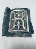 Powerful Vintage Native American Navajo Sterling Silver Bowguard Ketoh Bracelet Old-Nativo Arts