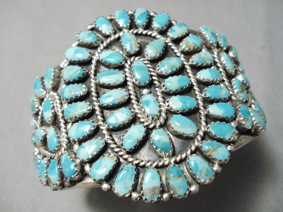 Important Vintage Native American Navajo Larry Moses Begay Turquoise Sterling Silver Bracelet-Nativo Arts