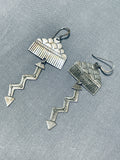 Very Rare Raincloud Mesa Native American Hopi Vintage Sterling Silver Earrings-Nativo Arts
