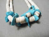 Native American Very Rare Mostly Heishi Turquoise Vintage Santo Domingo Necklace-Nativo Arts