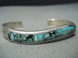 James Lee Navajo Turquoise And Opal Sterling Silver Bracelet Native American-Nativo Arts