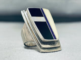 One Of The Best Vintage Native American Navajo Sugilite Inlay Sterling Silver Ring-Nativo Arts