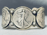 Tremendous San Felipe Signed Sterling Silver Coins Bracelet-Nativo Arts