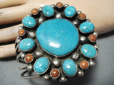 Astounding Vintage Native American Navajo Turquoise Sterling Silver Bracelet Old-Nativo Arts
