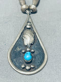 Astonishing Vintage Native American Navajo Bisbee Turquoise Sterling Silver Necklace-Nativo Arts