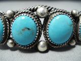 Jeffrey Mutte Native American Navajo Villa Grove Turquoise Sterling Silver Bracelet-Nativo Arts