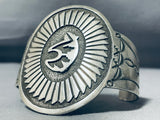 Symbolic Brownbear Vintage Native American Navajo Sterling Silver Bracelet-Nativo Arts