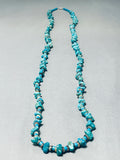 Wonderful Native American Navajo Kingman Turquoise Sterling Silver Necklace-Nativo Arts