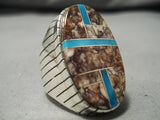 Native American Magnificent Huge Oval Turquoise Wildhorse Sterling Silver Ring-Nativo Arts