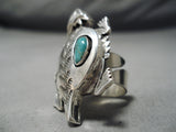 Detailed Navajo Royston Sterling Silver Toad Ring Native American-Nativo Arts